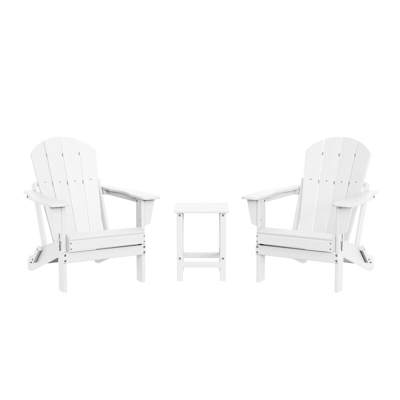 WestinTrends 3-Piece set Outdoor / Patio Poly Adirondack chair set with a side table ( 2 seater )