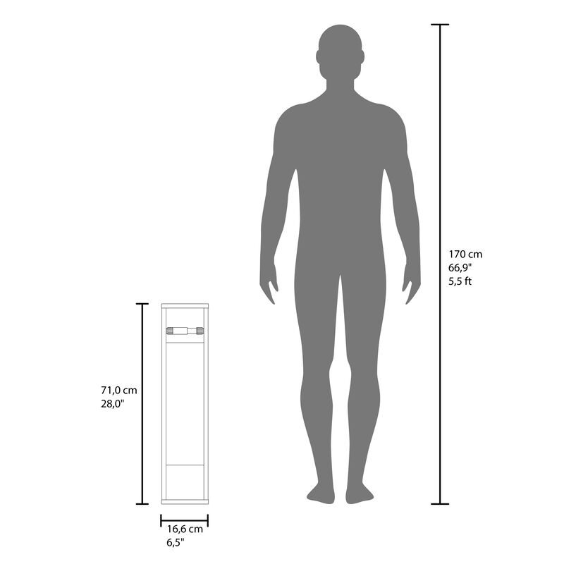 Golovin Shelf  28" H, with 2 Shelves, White