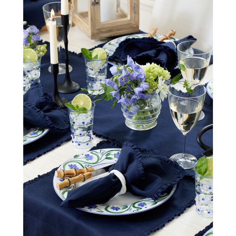 Solino Home 100% Pure Linen Placemats 14 x 19 Inch Set of 4 - Juliette Ruffle. image number 4