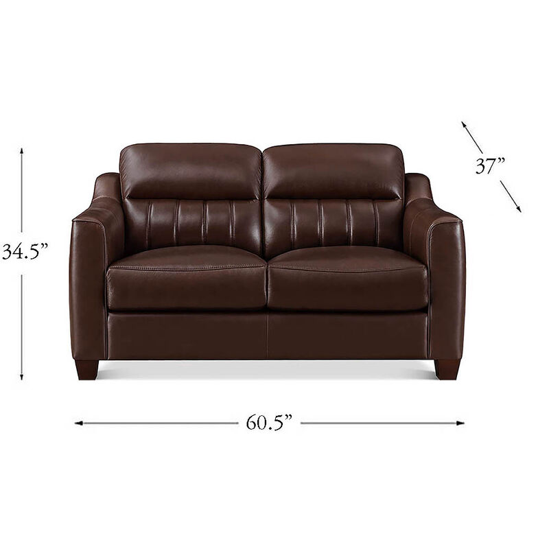Uptown Top Grain Leather Loveseat