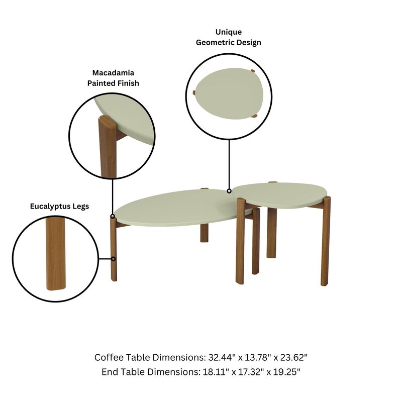 Gales Greem Coffee Table and End Table Set
