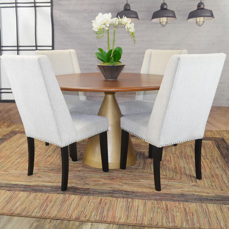 Carolina Living Gio 54 Pedestal Dining Table - Elm/Gold