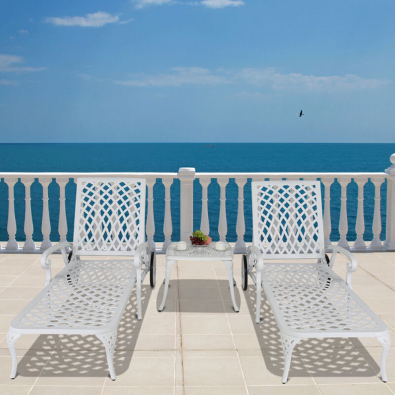 Backrest Adjustable Courtyard Lying Bed, Durable Cast Aluminum for Outdoor Comfort image number 6