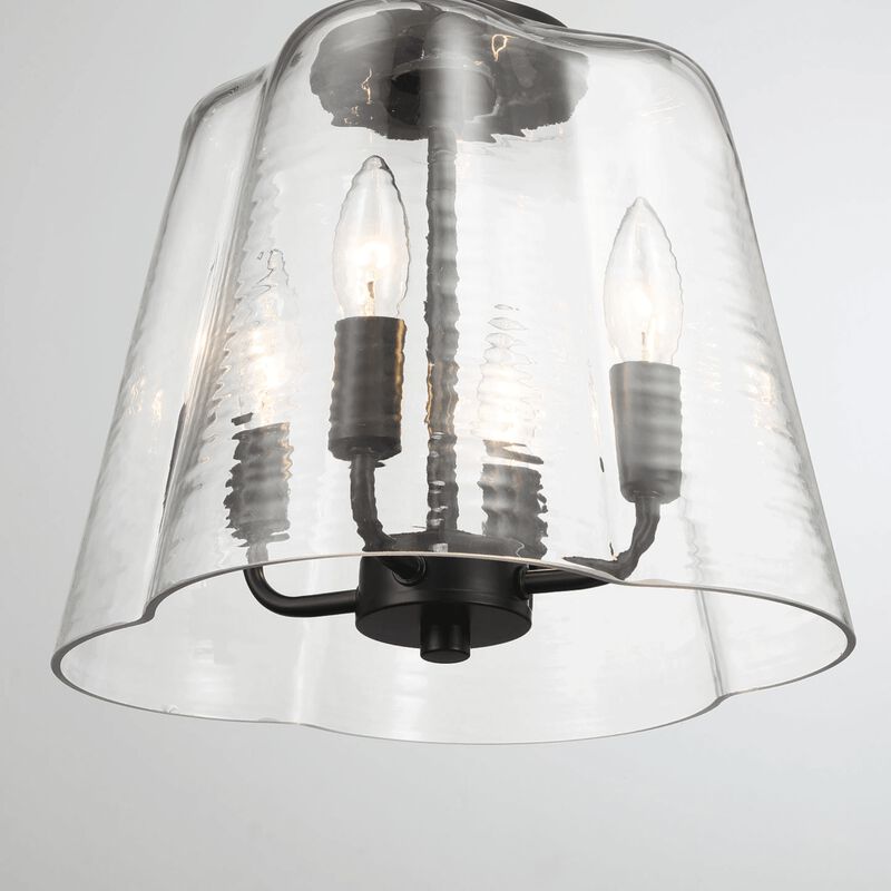 ELEMENT ACE Modern Elegant Four Candle Light Pendant Fixture with Clear Glass Shades Ideal for Dining Room, Kitchen Island, Living Room and Entryway Decor image number 6