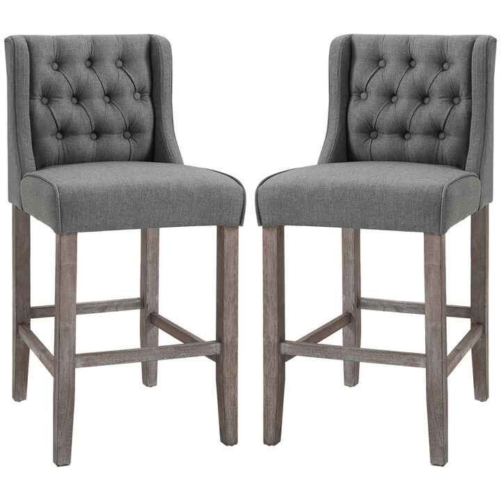 Dual 40" High Back Countertop Height Dining Stool Seat Accent Furniture Set
