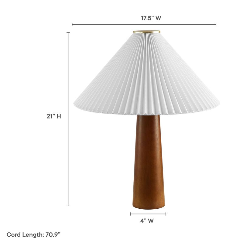 Modway Jessica Pleated Table Lamp in Walnut image number 3