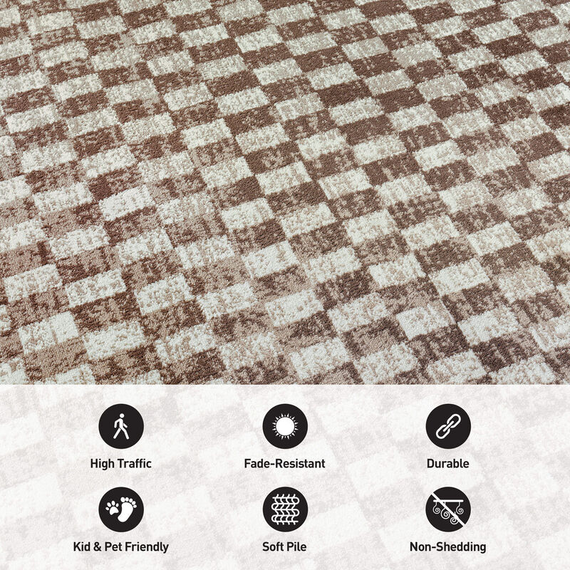 World Rug Gallery Contemporary Checkered Indoor Area Rug image number 4