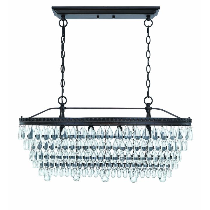 4-Light Oil Rubbed Bronze Chandelier with Crystal Accent