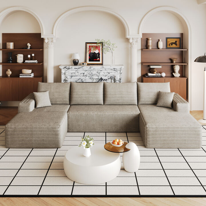 Vitpug 134" Comfort U Shaped Cloud Sectional Sofa