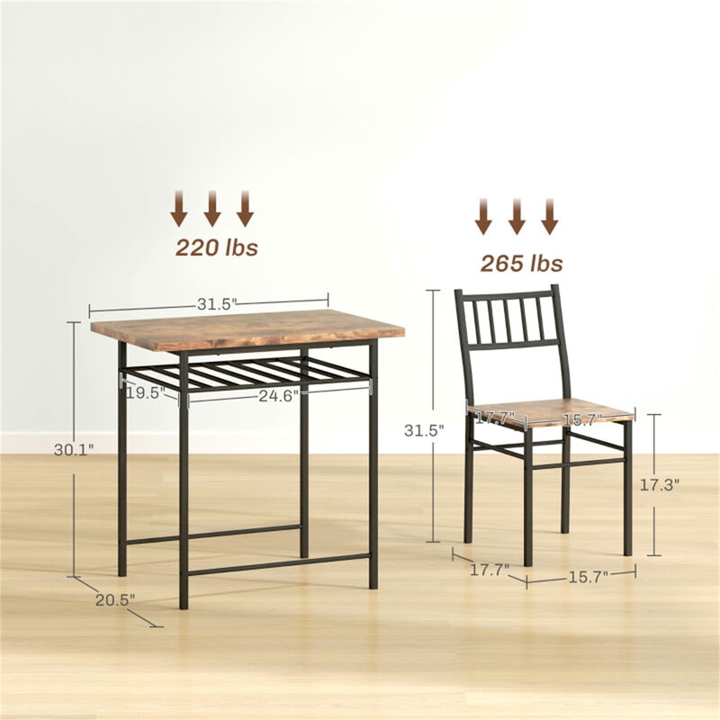 Wooden Dining Table Set with Chairs for Family Meals and Gatherings