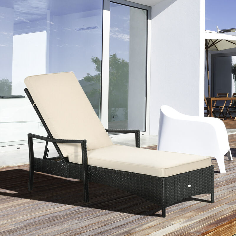 Hivvago Adjustable Outdoor Lounge Chair with Cushions for Patio image number 1