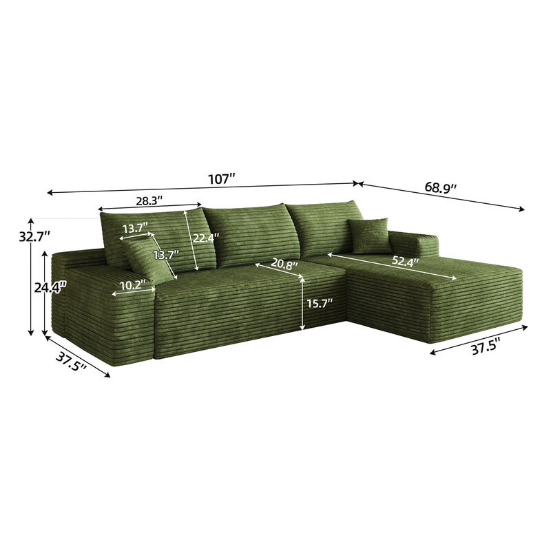 Taldis 107" L-Shape Cloud Sectional Couch image number 4