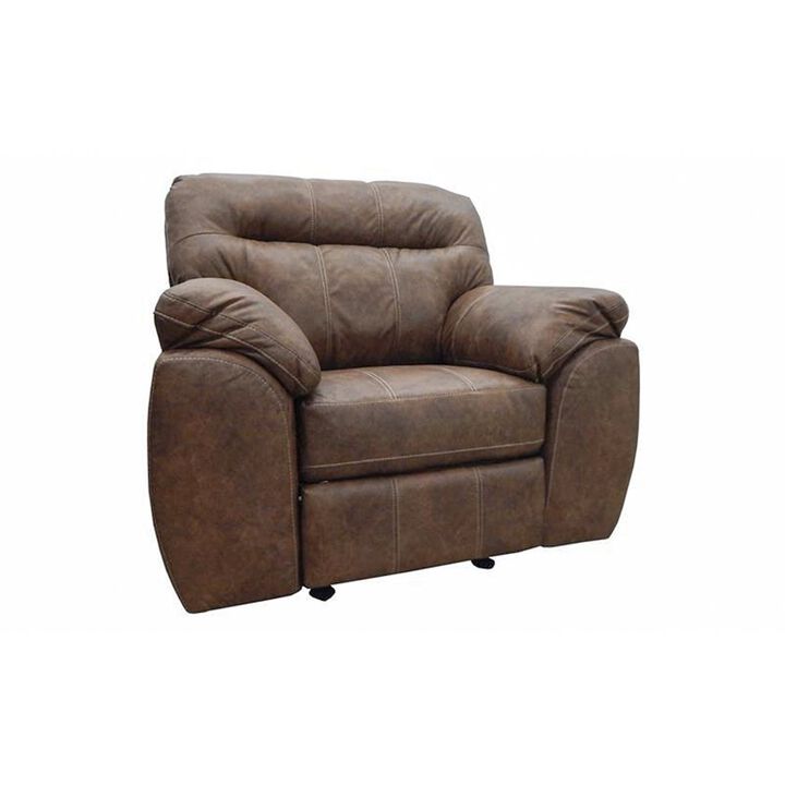 American Furniture Classics Rocker Recliner Chair in Brown Faux Leather