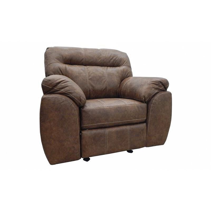 American Furniture Classics Rocker Recliner Chair in Brown Faux Leather