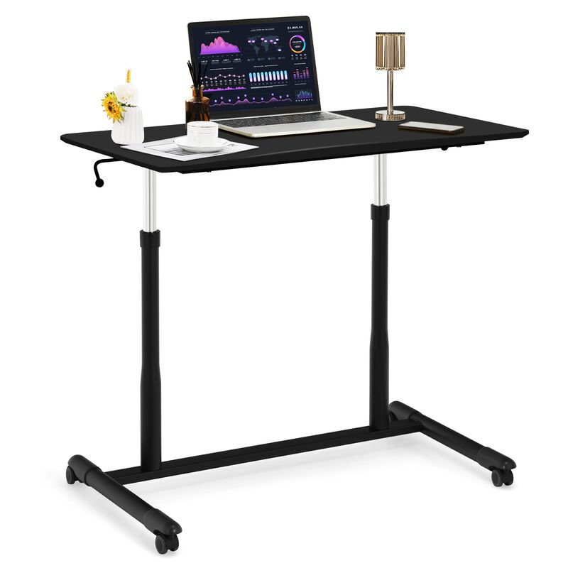 Height Adjustable Computer Desk Sit to Stand Rolling Notebook Table