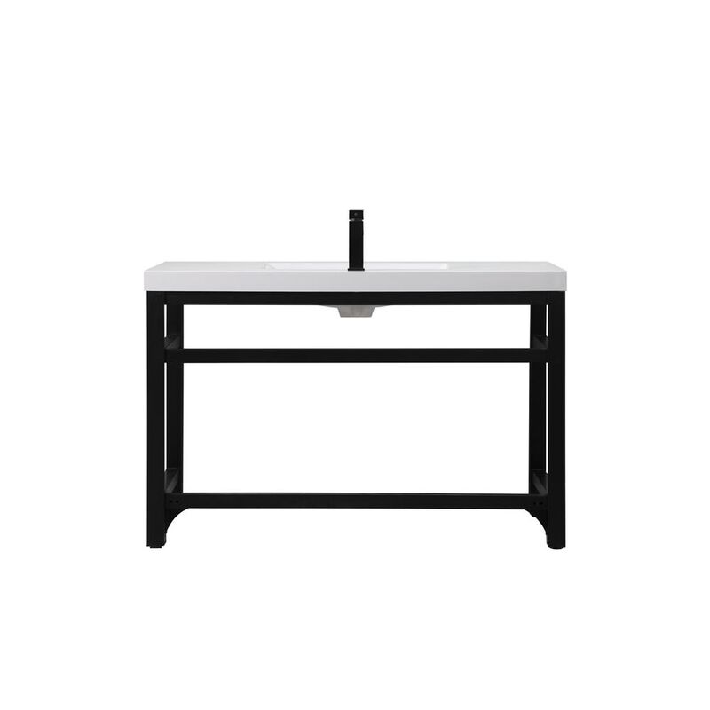 Elegant Kitchen and Bath 48 inch ADA compliant Single bathroom metal vanity in black