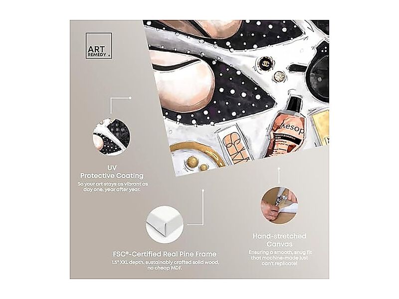 Golden Glam Luxe Canvas Wall Decor Set 2 Gallery Wrapped 20 X 24 Inch image number 3