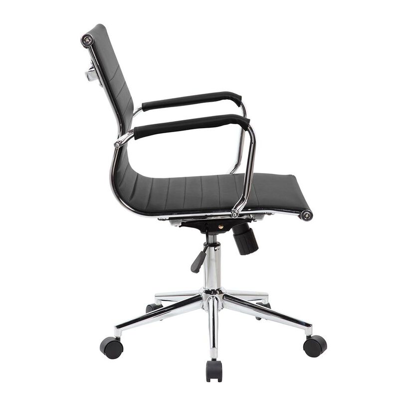 Techni Mobili Modern Medium Back Executive Office Chair. Color: Black