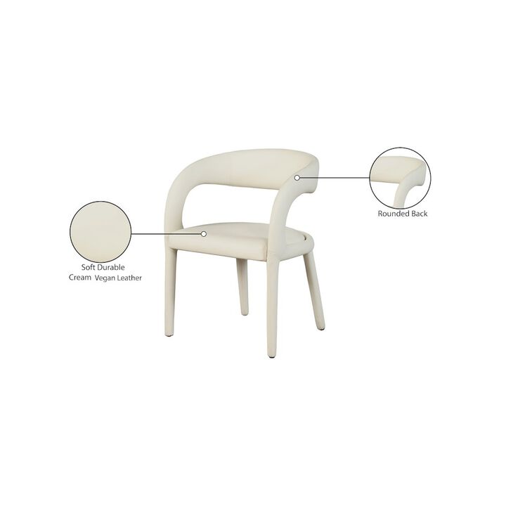 Meridian Furniture Sylvester Cream Vegan Leather Dining Chair
