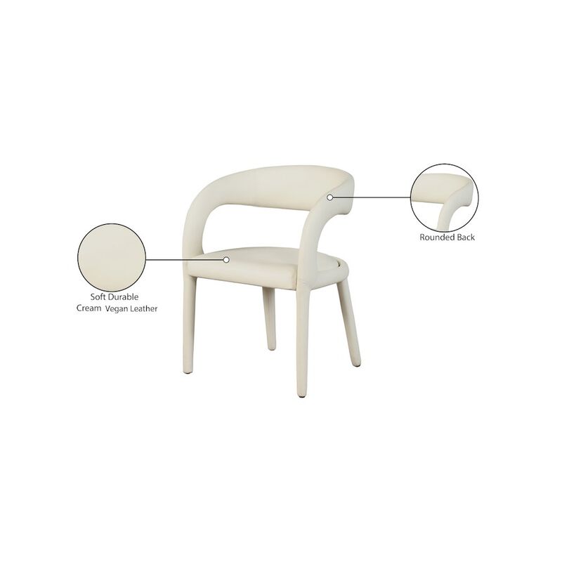Meridian Furniture Sylvester Cream Vegan Leather Dining Chair