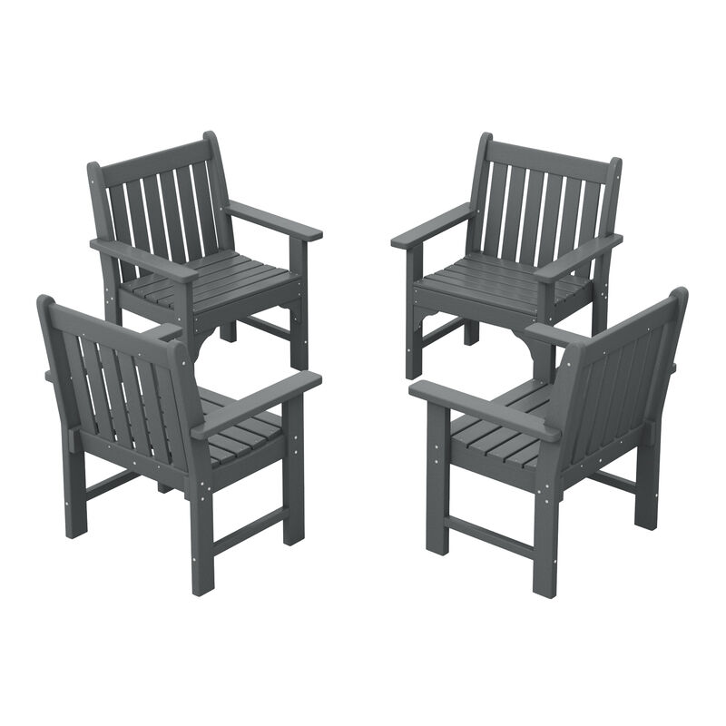 WestinTrends Outdoor Patio HDPE Adirondack Dining Arm Chairs (Set of 4) image number 0