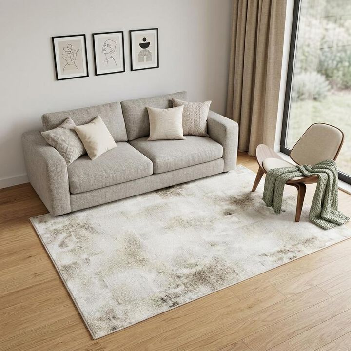 HomeRoots Abstract Non Skid Area Rug