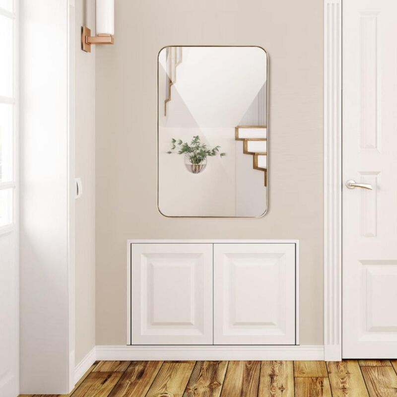 Hivvago Metal Frame Wall-Mounted Rectangle Mirror