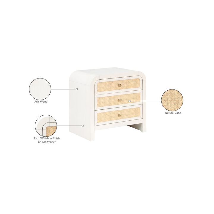 Meridian Furniture Siena White Night Stand