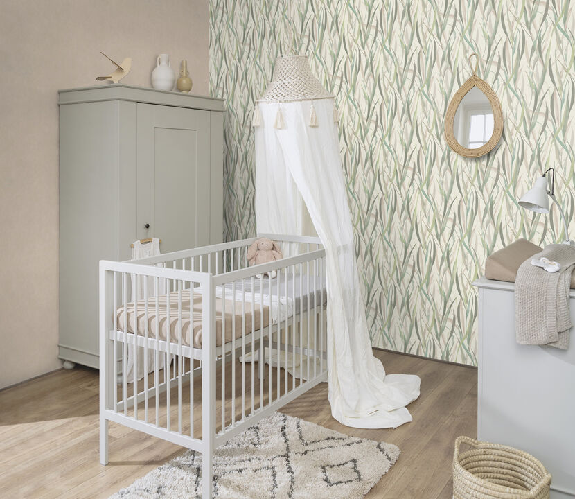 Sway Light Green Botanical Wallpaper