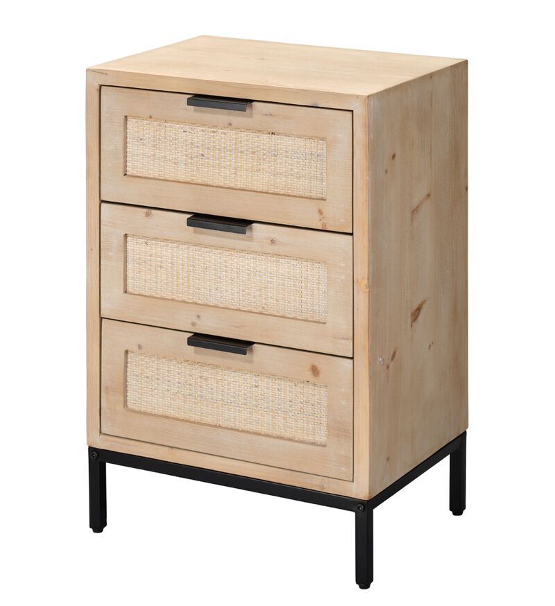 Reed 3 Drawer Side Table