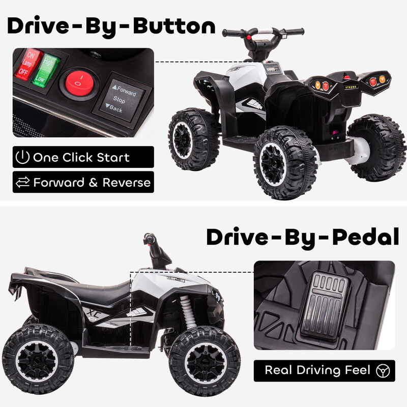 BreeBe Kids Battery Powered ATV Quad with Forward and Reverse image number 6