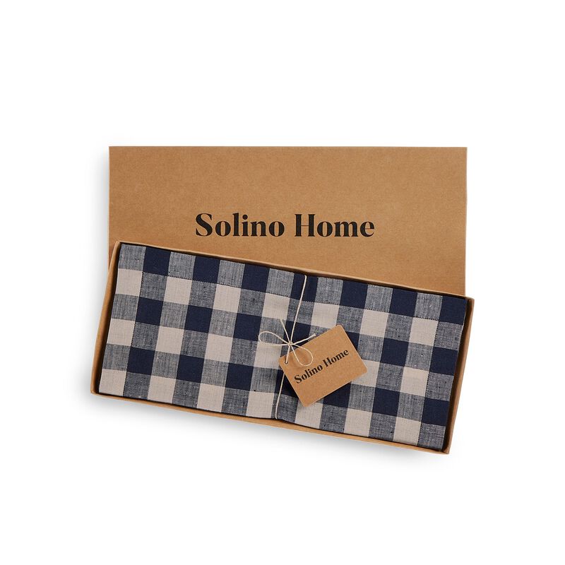 Christmas Linen Table Runner - Morgan Check, Solino Home
