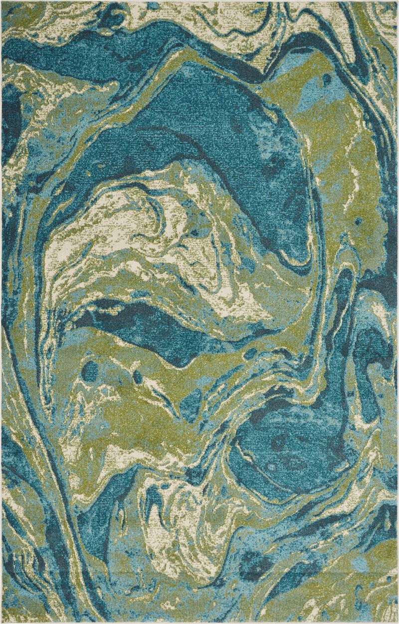 99" X 122" Teal Polypropylene Rug image number 0