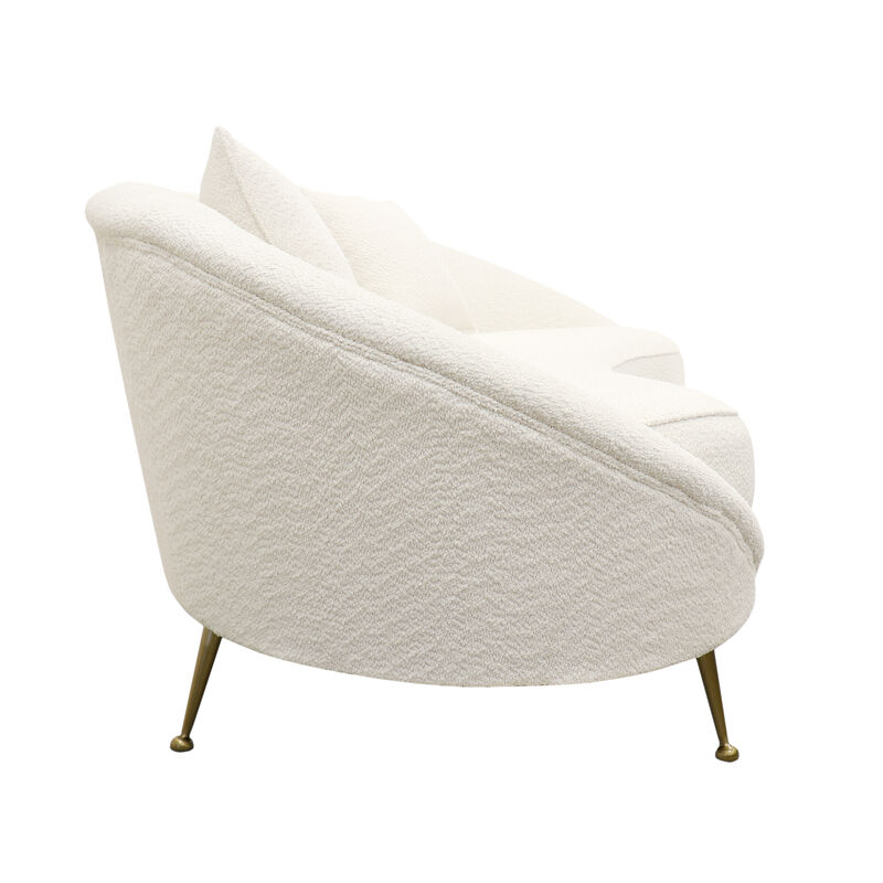 Pasargad Home Luna Collection Textured Fabric Curved Sofa image number 3