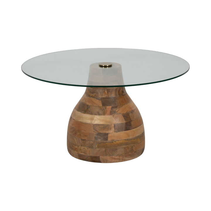 34" Striped Wood Coffee Table