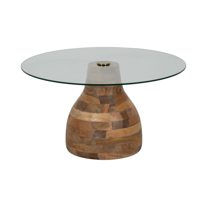34" Striped Wood Coffee Table image number 1