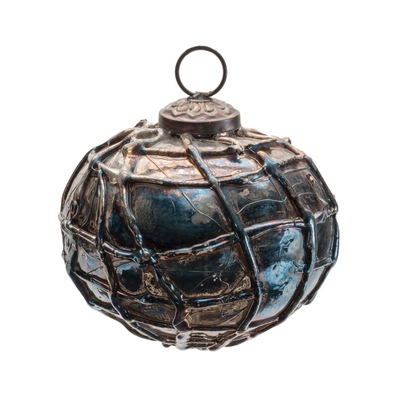 Holiday Ornaments Set of 12 Distressed Mercury Glass Balls for Tree Decoration