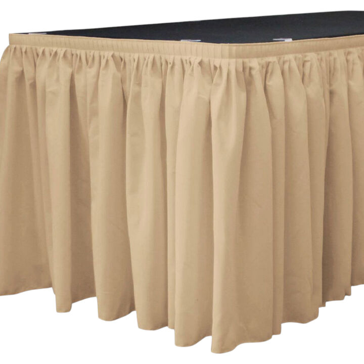 Polyester Table Skirt 17ft x 29in with 10 Clips for Wedding Party Decor
