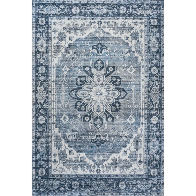 Asa Ornate Medallion Machine-Washable Area Rug