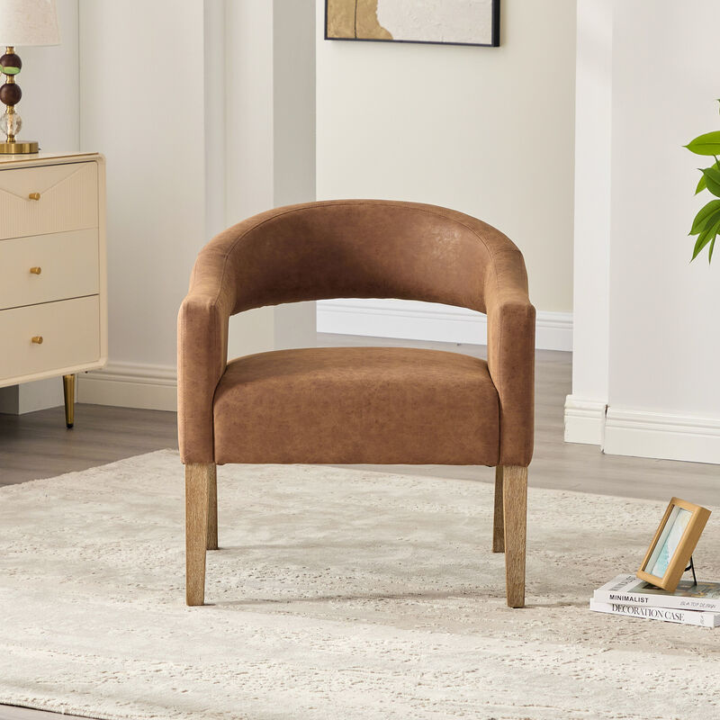 Merax Mid-Century Modern Faux Leather Accent Chair
