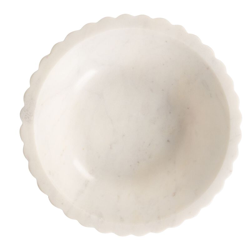 Round Marble Bowl, White image number 4