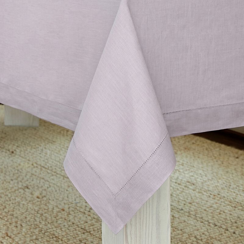 Solino Home Classic Hemstitch 100% Linen Tablecloth &ndash; Handcrafted, Machine Washable, Perfect for Holiday and Everyday Dining