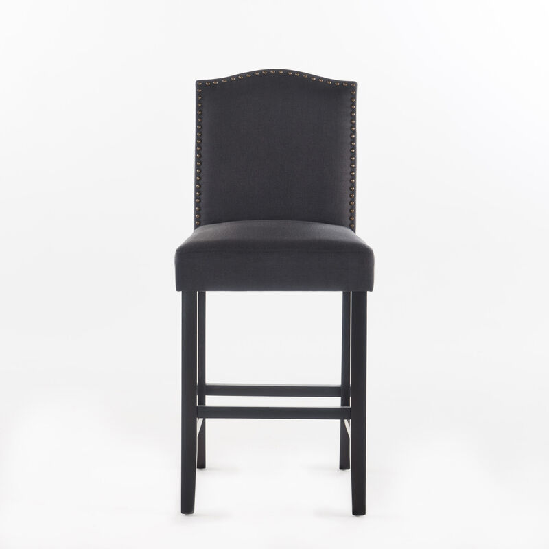 Upholstered Counter Height Barstools with Nailhead Trim(Set of 2)