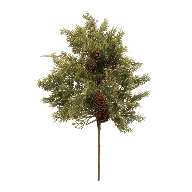 Christmas Pine Sprays with Pinecones for Tree Fillers or Seasonal Arrangements, Set of 6