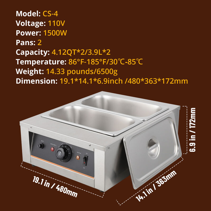 Stainless Steel Chocolate Tempering Machine, Adjustable Temp 86&ndash;185&deg;F, for Chocolate&Milk&Cream image number 4