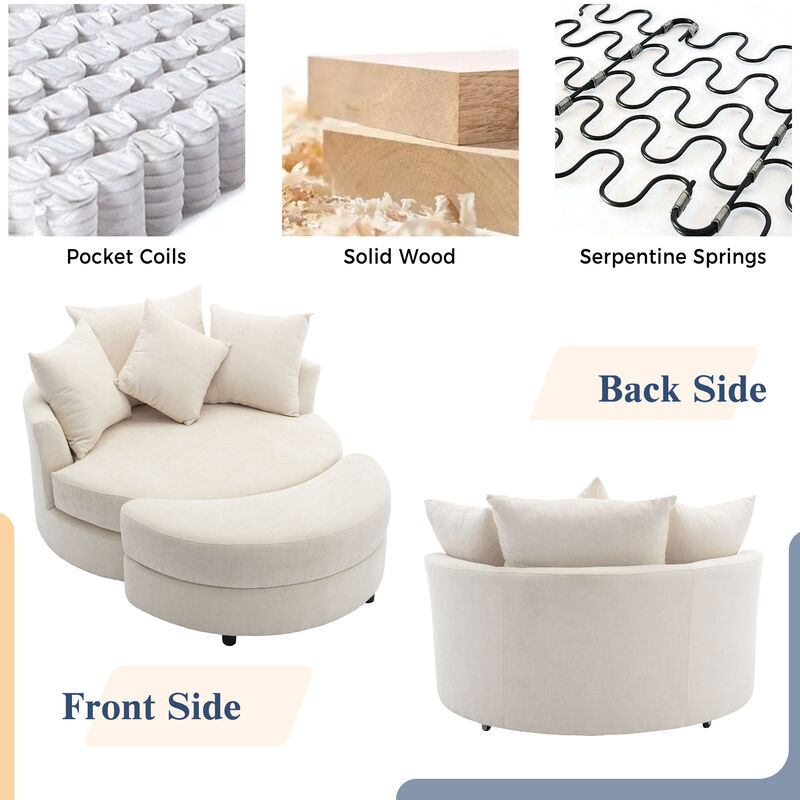 Pislug 360&deg; Swivel Accent Barrel Chair image number 5