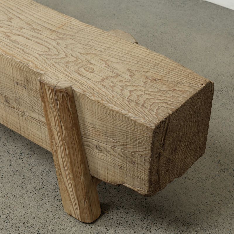 Vintage Reclaimed Wood Bench in Weathered Natural image number 6