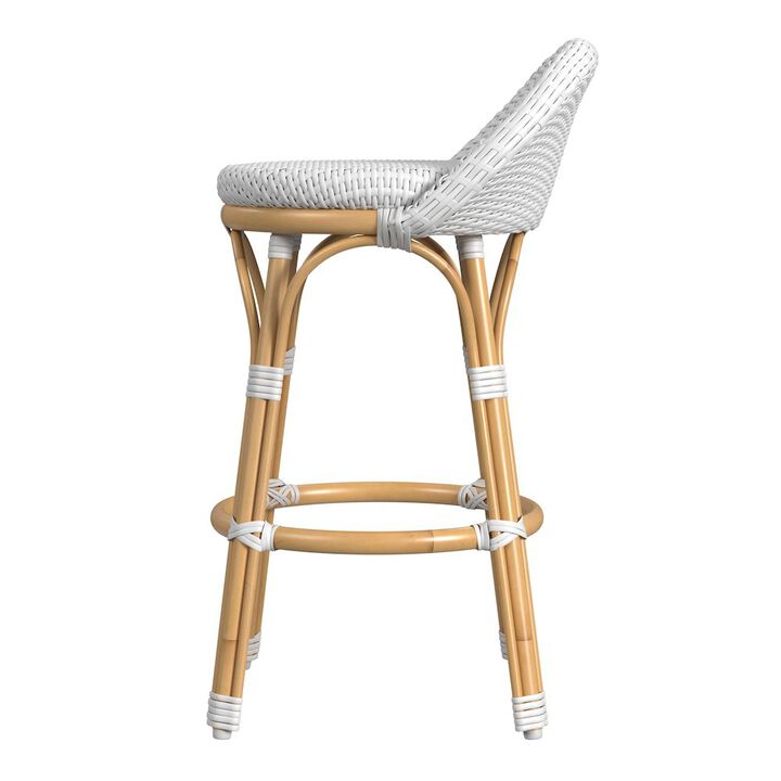 Butler Specialty 24 in. Seat Height Outdoor Rattan and Metal Low Back Counter Stool