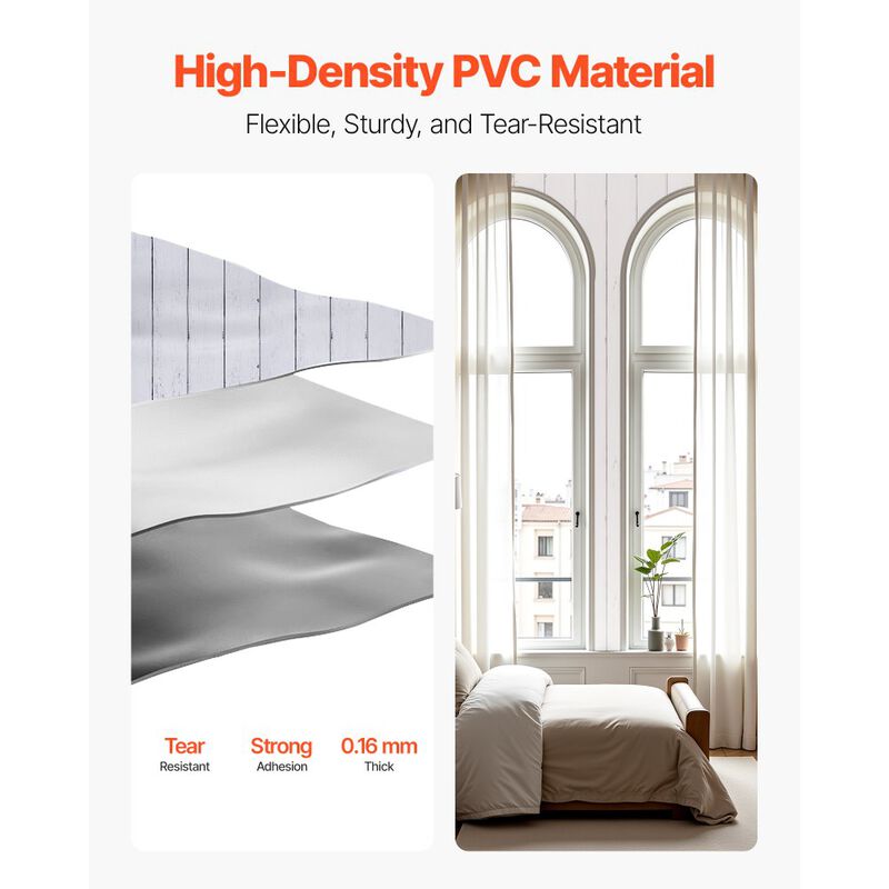 Self Adhesive White Wood Wallpaper, Waterproof Peel and Stick Contact Paper for Cabinets & Walls-White image number 4