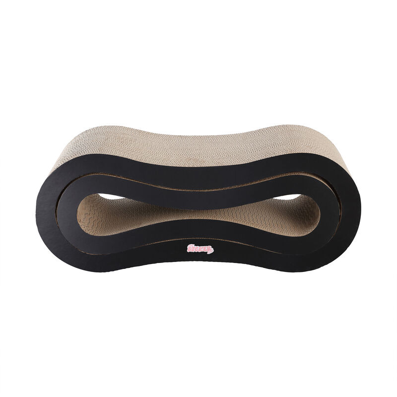 Suvi Modern Cardboard Infinity 2-in-1 Lounge Bed Cat Scratcher with Catnip